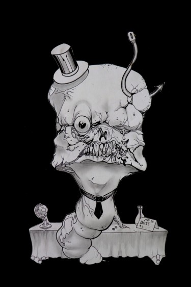 Drawing titled "Boss ticot +" by Guillaume Vincent, Original Artwork, Pencil