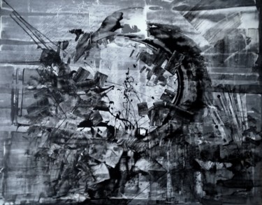 Painting titled "Grande roue" by Guillaume Vincent, Original Artwork, Acrylic Mounted on Cardboard