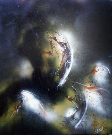 Картина под названием "Un baiser osé" - Guillaume Vincent, Подлинное произведение искусства, Чернила Установлен на Деревянна…