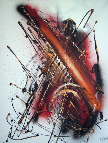 Painting titled "Pipe" by Guillaume Vincent, Original Artwork, Acrylic Mounted on Wood Stretcher frame