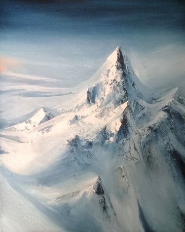 Painting titled "Montain 2" by Guillaume Vincent, Original Artwork, Oil
