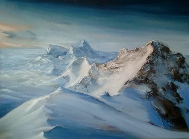Peinture intitulée "Vue du sommet de l'…" par Guillaume Vincent, Œuvre d'art originale, Huile