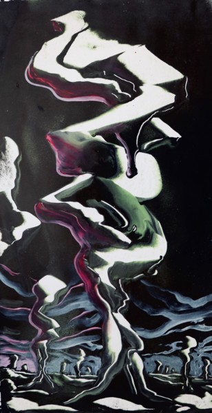 Peinture intitulée "Éclair tag" par Guillaume Vincent, Œuvre d'art originale, Bombe aérosol