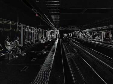 Photography titled "Baille métro 2" by Guillaume Vincent, Original Artwork, Manipulated Photography