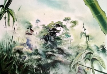 Peinture intitulée "Bambou" par Guillaume Vincent, Œuvre d'art originale, Huile