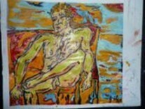 Painting titled "Homem nu" by Guil Vilani, Original Artwork