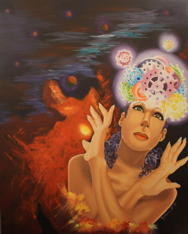 Peinture intitulée "Freedom-of-the-mind" par Guilaine Arts, Œuvre d'art originale, Acrylique