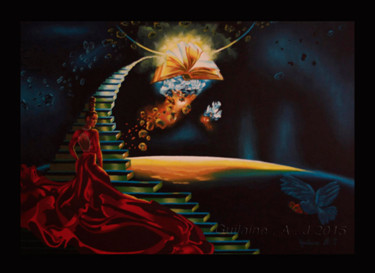 Peinture intitulée "On her Way to Awake…" par Guilaine Arts, Œuvre d'art originale, Acrylique