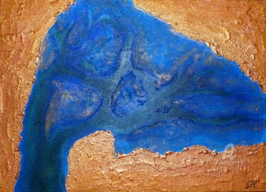 Pittura intitolato ""Ici"" da Guillaume Bodin (Gui²), Opera d'arte originale, Acrilico Montato su Telaio per barella in legno