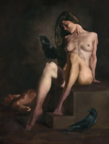 Peinture intitulée "Le Mythe" par Guillaume Brun, Œuvre d'art originale, Huile