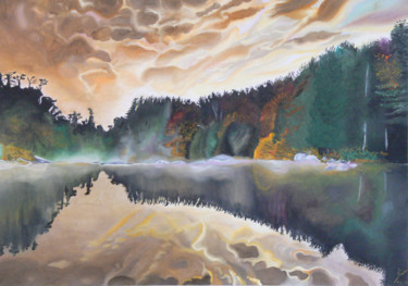 Malerei mit dem Titel "reflet d'automne" von Guillaume Cabouat, Original-Kunstwerk