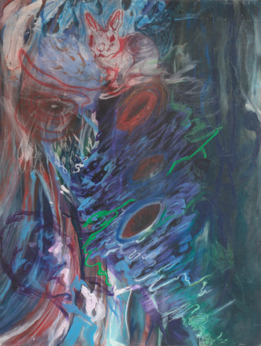 Картина под названием "Alice au pays des m…" - Guillaume Canva (.cG.), Подлинное произведение искусства, Акрил
