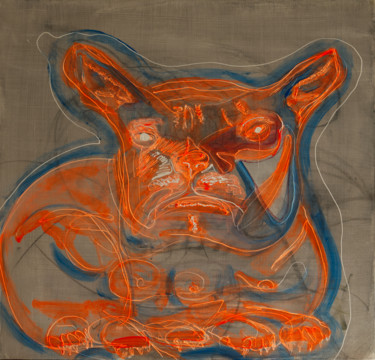 Malerei mit dem Titel "Dog" von Guillaume Canva (.cG.), Original-Kunstwerk, Acryl