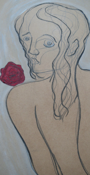 Malerei mit dem Titel "Rose" von Guillaume Canva (.cG.), Original-Kunstwerk, Acryl