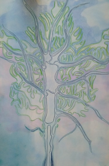 Drawing titled "Arbre 2" by Guillaume Canva (.cG.), Original Artwork, Pencil
