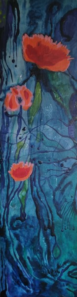 Peinture intitulée "Flowers" par Guillaume Canva (.cG.), Œuvre d'art originale, Aquarelle Monté sur Châssis en bois