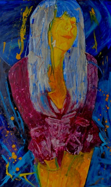Painting titled "Priscila #5" by Guillaume Canva (.cG.), Original Artwork, Acrylic