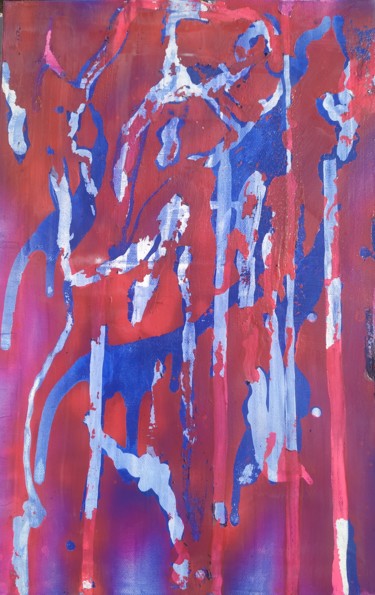 Malerei mit dem Titel "Flamants roses au b…" von Guillaume Canva (.cG.), Original-Kunstwerk, Acryl Auf Keilrahmen aus Holz m…