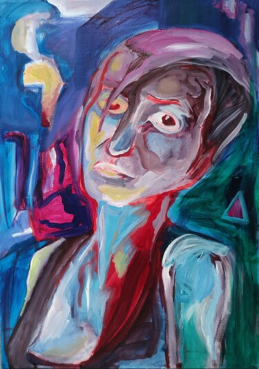 Peinture intitulée "Jeune femme en ville" par Guillaume Canva (.cG.), Œuvre d'art originale, Acrylique Monté sur Châssis en…