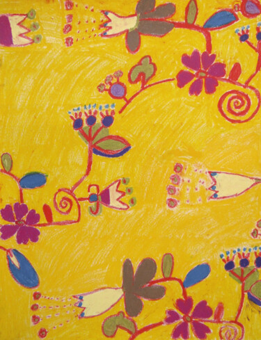 图画 标题为“Toile cirée” 由Guillaume Chocu (YAUME-C), 原创艺术品, 粉彩 安装在木板上