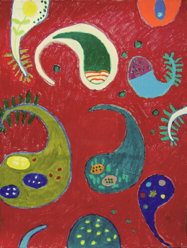 图画 标题为“Cachemire” 由Guillaume Chocu (YAUME-C), 原创艺术品, 粉彩 安装在木板上