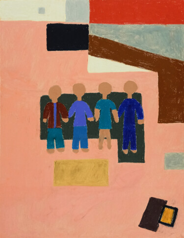 Drawing titled "Gîte à Cléguer" by Guillaume Chocu (YAUME-C), Original Artwork, Pastel Mounted on Wood Panel