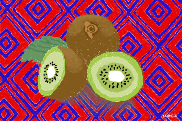 Digitale Kunst mit dem Titel "Kiwi, exemplaire n°…" von Guillaume Chocu (YAUME-C), Original-Kunstwerk, Digitale Malerei Auf…