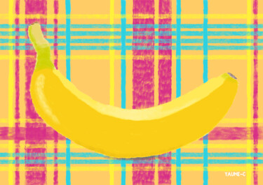 Digital Arts titled "Banane, exemplaire…" by Guillaume Chocu (YAUME-C), Original Artwork, Digital Painting Mounted on Alumin…