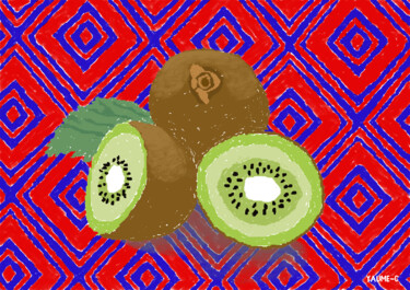 Digitale Kunst mit dem Titel "Kiwi, exemplaire n°…" von Guillaume Chocu (YAUME-C), Original-Kunstwerk, Digitale Malerei Auf…