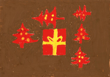 图画 标题为“Noël” 由Guillaume Chocu (YAUME-C), 原创艺术品, 粉彩 安装在木板上