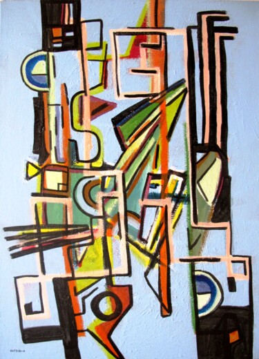 Painting titled "Structure # 2" by Guillaume Defins, Original Artwork, Acrylic Mounted on Wood Stretcher frame