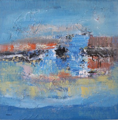 Peinture intitulée "Paysage bleu" par Guillaume Defins, Œuvre d'art originale, Acrylique Monté sur Châssis en bois