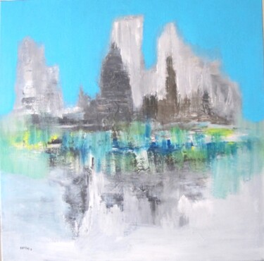 Painting titled "Reflets" by Guillaume Defins, Original Artwork, Acrylic