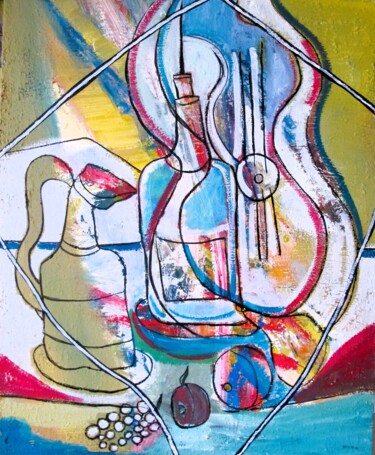 Pintura titulada "Composition à la gu…" por Guillaume Defins, Obra de arte original, Acrílico Montado en Bastidor de camilla…