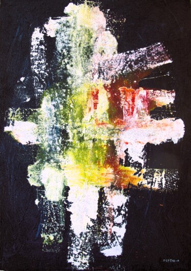 Картина под названием "Cosmos" - Guillaume Defins, Подлинное произведение искусства, Акрил Установлен на Деревянная рама для…