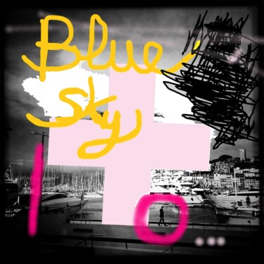 Digitale Kunst mit dem Titel "BLUE SKY" von Guillaume Fournier, Original-Kunstwerk, Manipulierte Fotografie