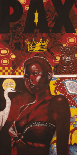Pintura titulada "(reine de) SABA" por Guillaume Fréchon, Obra de arte original, Oleo Montado en Bastidor de camilla de made…