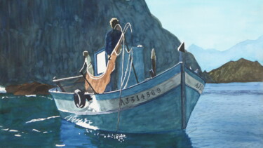 Peinture intitulée "Bretagne" par Guillaume Girot, Œuvre d'art originale, Aquarelle