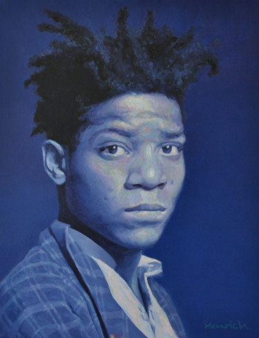 「Jean-Michel Basquiat」というタイトルの絵画 Guillaume Henrichによって, オリジナルのアートワーク, オイル