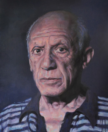 Pintura intitulada "Pablo Picasso" por Guillaume Henrich, Obras de arte originais, Óleo