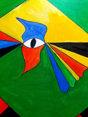 Peinture intitulée "Oeil en couleur" par Guillaume Monnet, Œuvre d'art originale, Acrylique