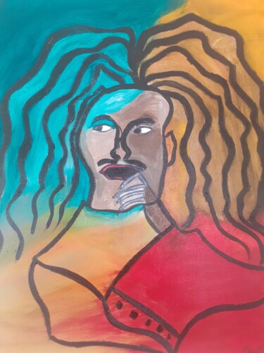 Painting titled "Bob Marley vendu en…" by Guillaume Monnet, Original Artwork, Acrylic