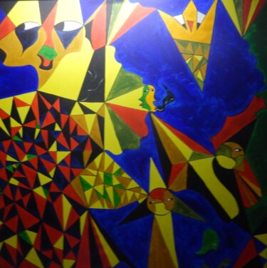 Pintura titulada "Oeuvre coloré et Gé…" por Guillaume Monnet, Obra de arte original, Acrílico