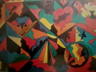 Peinture intitulée "Expression de visage" par Guillaume Monnet, Œuvre d'art originale, Acrylique