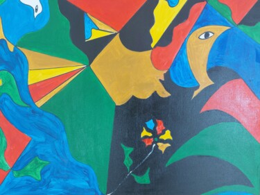 Картина под названием "éddition figuratifs" - Guillaume Monnet, Подлинное произведение искусства, Акрил Установлен на Деревя…