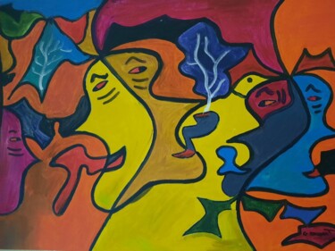 Painting titled "Une bouffée d'oxygè…" by Guillaume Monnet, Original Artwork, Acrylic