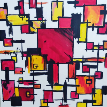 Painting titled "Composition 3" by Guillaume Morillon, Original Artwork, Acrylic
