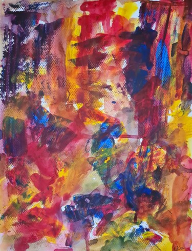 Painting titled "Abstraction à la li…" by Guillaume Pelican, Original Artwork, Acrylic