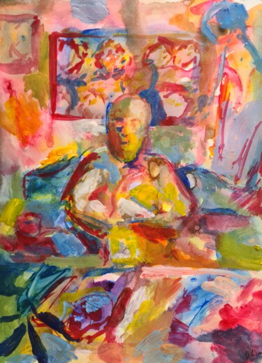 Peinture intitulée "Le peintre" par Guillaume Pelican, Œuvre d'art originale, Acrylique