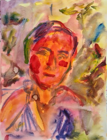 Peinture intitulée "Femme en rouge" par Guillaume Pelican, Œuvre d'art originale, Acrylique